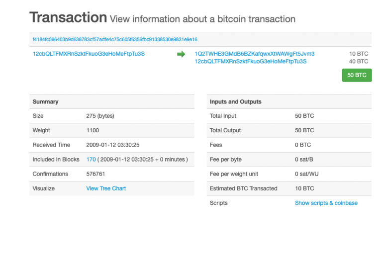 first bitcoin transaction blockchain