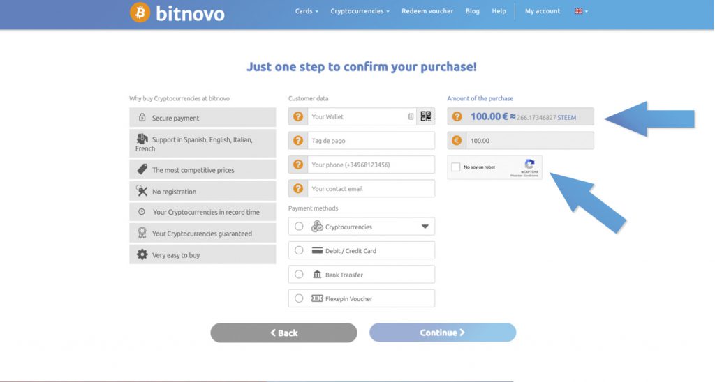 how to buy steem online Bitnovo